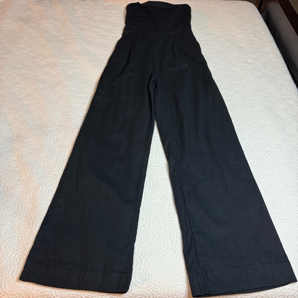Abercrombie & Fitch Black Strapless Jumpsuit Flare - Picture 9 of 13